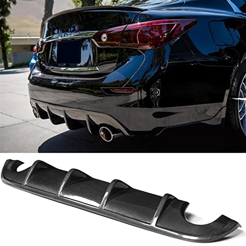 CHENTAOYAN Accesorios de carrocería del Coche Spoiler difuso for Infini-Tis Q50 Sedan 4 Puertas Estándar Sport 2013-2017 Fibra de Carbono Difusor de Labios Trasero Tain Boot Boot Lip