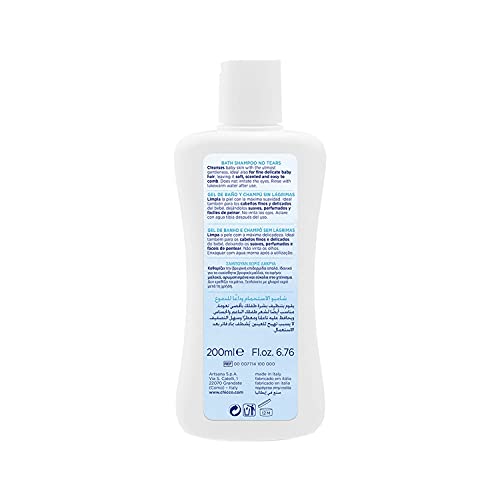 Chicco Natural Sensation - Gel de baño y champú sin lágrimas, 200 ml