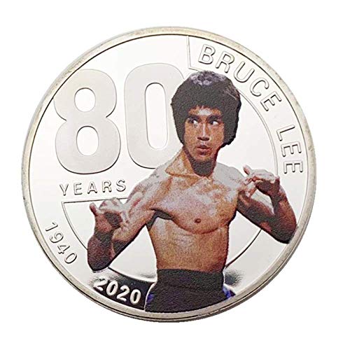 Chino Kongfu Continuar Bruce Sotavento 80 Aniversario Plateado Artes Marciales Taiji Moneda Moneda Conmemorativa Oxido/Plata/Redondo