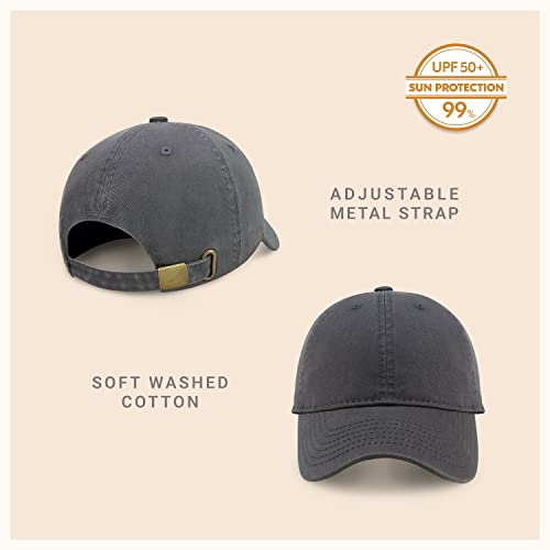 CHOK.LIDS Gorra de Papá de Primera Calidad Unisex de Algodón para Hombres y Mujeres Ajustable Ligera de Estilo ala Curvada (Carbón)