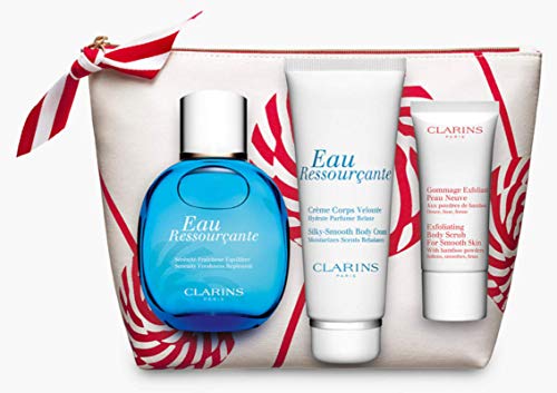 Clarins eau ressourçante eau toilette 100ml locion corporal 100ml exfoliante corporal 30ml