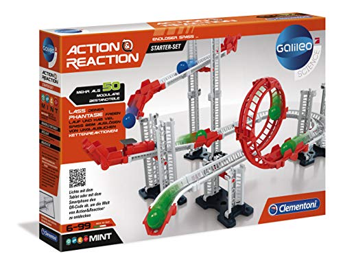 Clementoni - Action&Reaction Kit de Iniciación, pistas y construcciones STEM, a partir de 8 años (55340)