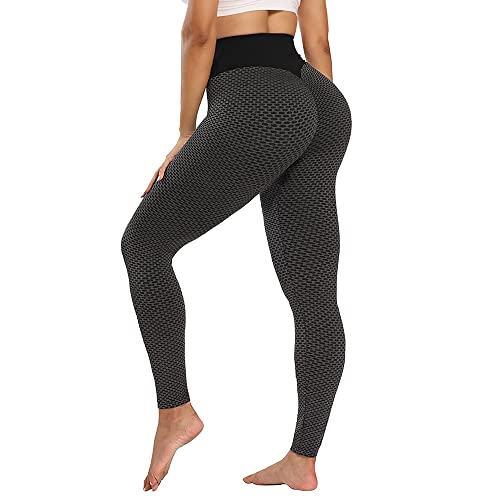 CMTOP Leggins Mujer Mallas Fitness Push Up Pantalones de Yoga Pantalones Deportivos Alta Cintura Elásticos Yoga Fitness Running(Negro,S)
