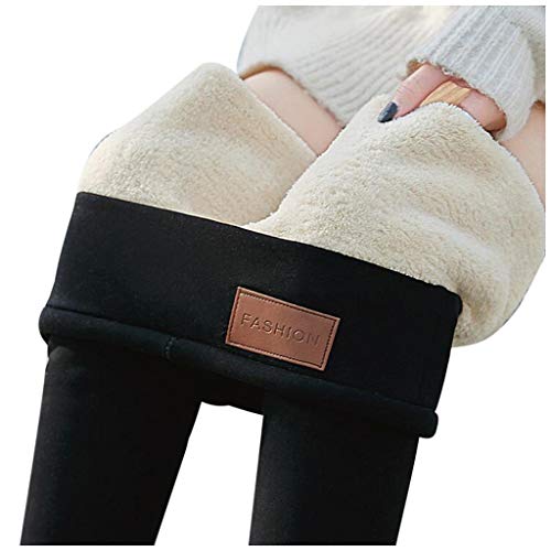 Cocila Mujer Leggings de Cintura Alta Térmico Leggings Pantalones Winter Thick Warm Fleece Lined Pantalones Deportivos Elásticos