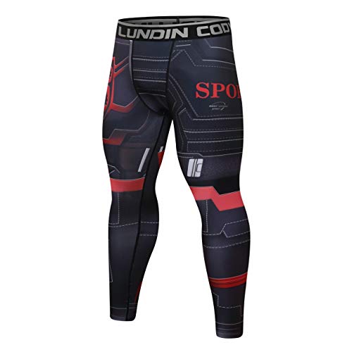 Cody Lundin Pantalones de compresión para hombre Dry Cool Sports Medias Pantalones para correr Leggings de entrenamiento Pantalones largos para hombres (estilo, Estilo H, M