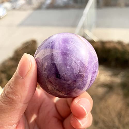 Colección de Casas de Oficina 1 PCS Cuarzo Natural Dream Amathyst Esfera curativa Violeta Crystal Ball for el Regalo de la decoración del hogar Decoración del hogar Chakra Piedras (Size : 50-55mm)