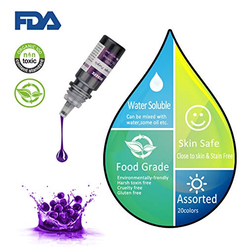 Colorante alimentario 20*6ml, Colorante Alimentario Alta Concentración Liquid Set para Colorear los Bebidas Pasteles Galletas Macaron Fondant