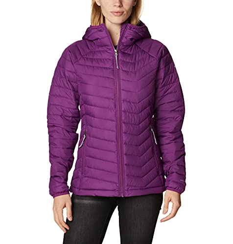 Columbia Powder Lite Hooded Chaqueta Aislante con Capucha, Mujer, Plum, XS