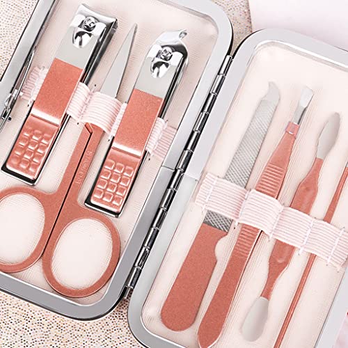 Conjunto de manicura y pedicura Conjunto de 7 piezas de clippers de uñas Conjunto de uñas Conjunto de cuidado personal Decoración de decoración Conjunto de pies Conjunto de belleza for amigos masculin