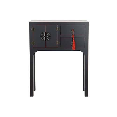 Consola Dkd Home Decor Negro Rojo Abeto Madera MDF (63 X 26 X 83 Cm)