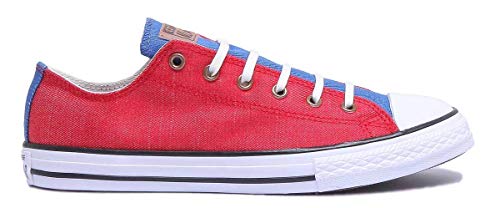 Converse Chuck Taylor CTAS OX Cotton, Zapatillas de Deporte Unisex Adulto, Rojo (Enamel Red/Nightfall Blue 603), 38 EU