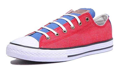 Converse Chuck Taylor CTAS OX Cotton, Zapatillas de Deporte Unisex Adulto, Rojo (Enamel Red/Nightfall Blue 603), 38 EU