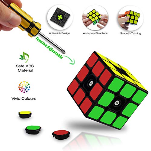 Coolzon Cubo Magico Set, 5 Pack Speed Cube Set 2x2x2 3x3x3 Megaminx Pyraminx Mirror Magic Cube 3D Puzzle Jigsaw Juguetes Educativos Regalos para Niños y Adultos