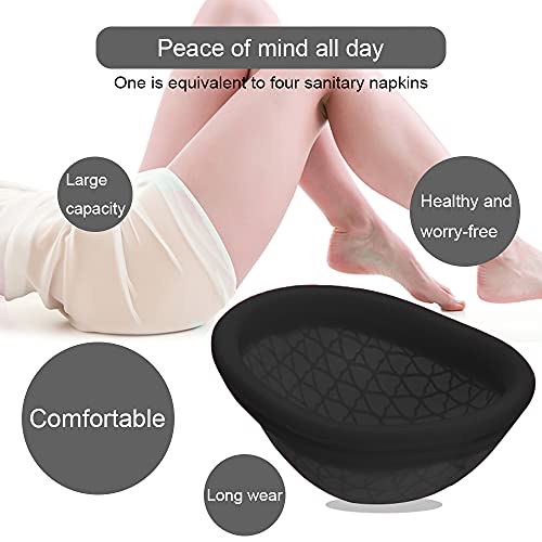 Copa Menstrual Plana de Silicona Suave Flexible Duradera y Reutilizable de Grado Medicinal - Kit de Higiene Personal Femenino - Incluye 1 Disco Extrafino con Cepillo Limpiador (Talla S)