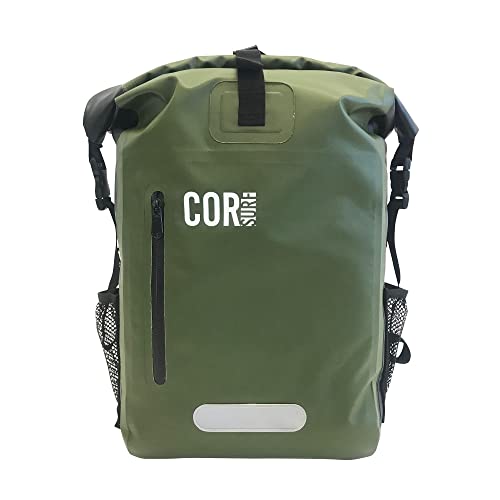 Cor Mochila de Bolsa Seca Impermeable con Funda Acolchada para portátil 25 & 40 litro Gris Verde (Verde, 25 L)