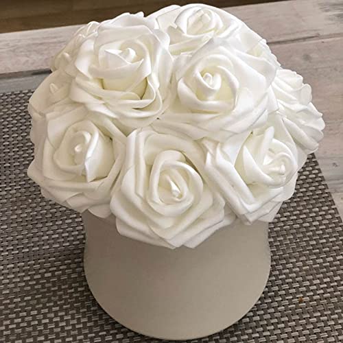 Corona De Adviento 25pcs de diámetro 8cm Flor de rosa artificial bonita EDUCACIÓN FÍSICA Flores de espuma Bouquets multicolores Guirnalda hecha a mano de la decoración del hogar de la boda Guirnalda D