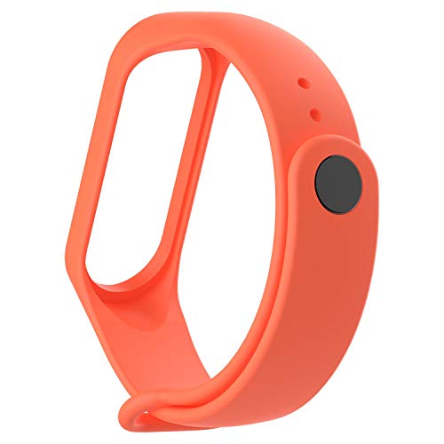 Correas de Relojes, Hanyixue Correa de Silicona Suave de Repuesto para Reloj Deportivo Inteligente Xiaomi Mi Band 3/4 (Orange)