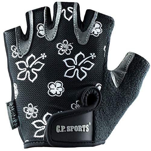 C.P.Sports Guantes de Entrenamiento para Mujer, Color Negro/Plata, Talla S