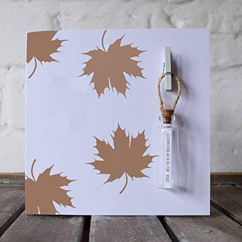 CrafTreat Leaves Stencils for Painting on Wood Reusable - Autumn Leaves - 6X6 Inches - Leaf Art Stencils for Fabric Painting - Fall Leaf Stencils for Painting Walls and Furniture