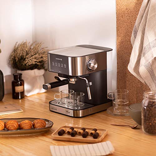 CREATE Cafetera Expresso Automática Thera Stylance Pro - Cafetera Espress para Espresso y Cappuccino, 20 Bares, 1100 W, 1,5 litros, Vaporizador Orientable, Doble Salida, Regulador de Presión