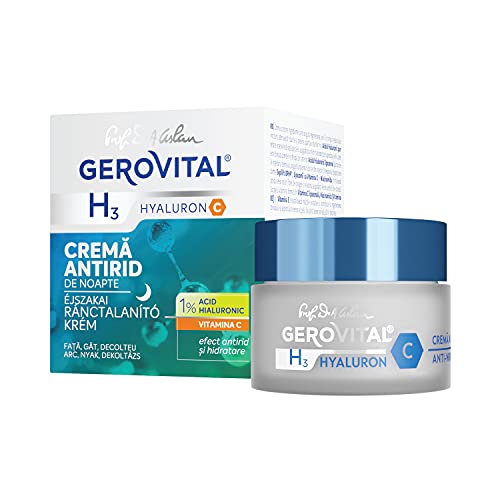 Crema Antiarrugas de Noche para la Regeneración de la Piel, Asegura el Relleno de las Arrugas Desde el Interior, Gerovital H3 Hyaluron C