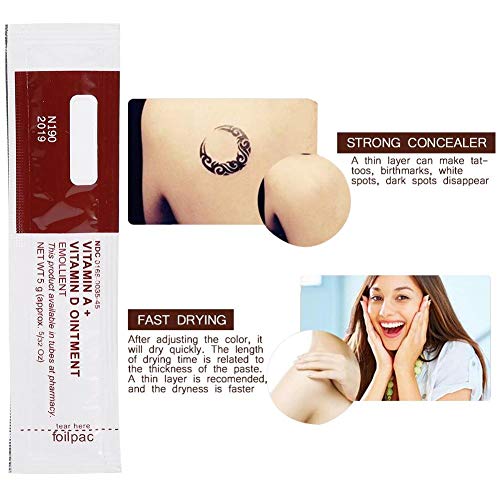 Crema de Tatuaje Pomada Eliminar Cicatrices 10 pcs anti cicatriz Maquillaje permanente Crema anti tatuajes para cicatrices Aftercare Recovery Gel en crema para ungüentos con vitamina A y D(blanco)