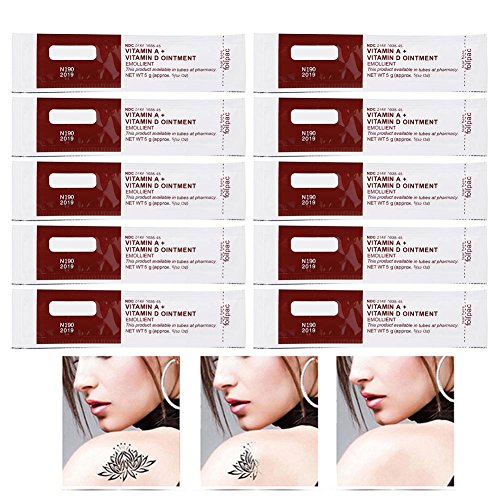 Crema de Tatuaje Pomada Eliminar Cicatrices 10 pcs anti cicatriz Maquillaje permanente Crema anti tatuajes para cicatrices Aftercare Recovery Gel en crema para ungüentos con vitamina A y D(blanco)