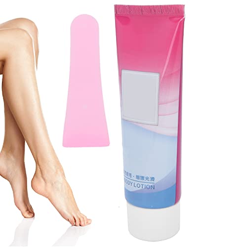 Crema Depilatoria de 80G, Agradable para la Piel Crema Depilatoria Rápida e Indolora con Raspador Zona Genital Piernas Brazos Axilas para Pieles Sensibles Crema Depilatoria