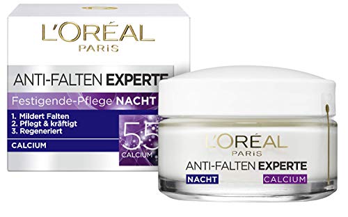 Crema hidratante L'Oréal Paris antiarrugas de noche con calcio, 3 unidades (50 ml).