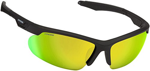 Cressi Speed Gafas de Sol, Unisex Adulto, Negro/Lentes Reflejado Amarillo, Talla Única