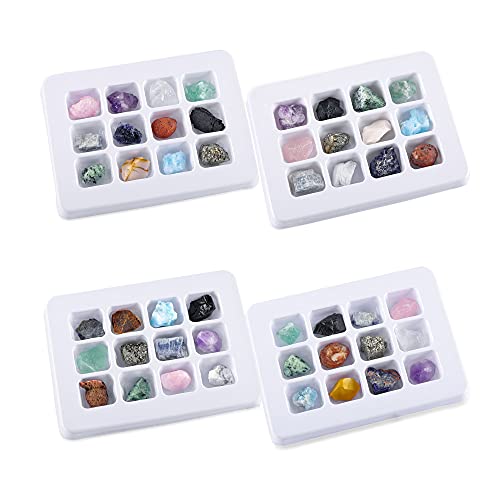 CrystalTears 12 piedras preciosas, piedras naturales variadas, estuche de piedras y cristales Reiki de Chakra irregular, colección pequeña