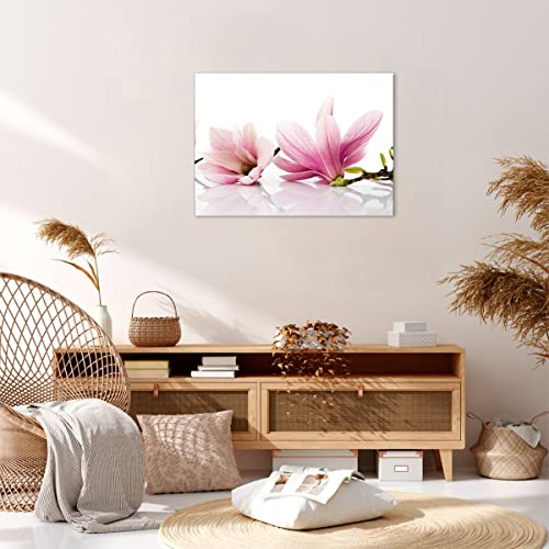 Cuadro sobre lienzo - Impresión de Imagen - Magnolia flor naturaleza planta - 70x50cm - Imagen Impresión - Cuadros Decoracion - Impresión en lienzo - Cuadros Modernos - AA70x50-2641