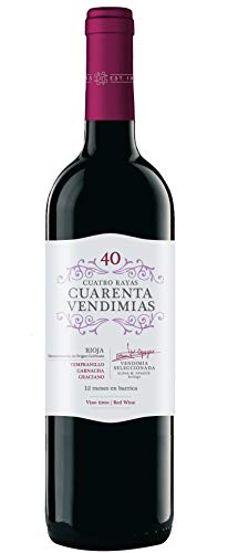 Cuatro Rayas Vino Tinto Tempranillo Crianza D.O Rioja 6 Botellas de 750 ml - Total: 4500 ml