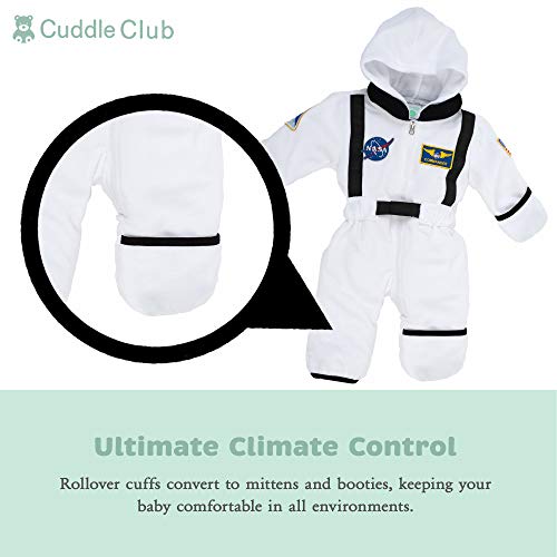 Cuddle Club Mono Polar Bebé para Recién Nacidos a Niños 4 Años - Pijamas Infantiles Chaqueta de Invierno Abrigo Polar Niño Mono de Niños - AstronautWhite12-18m