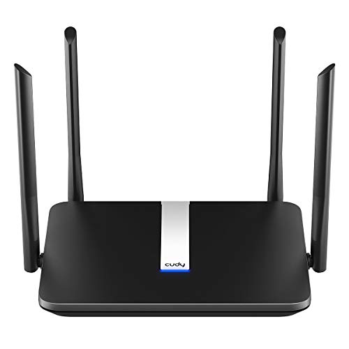 Cudy AC2100 Gigabit de Doble Banda Wi-Fi Mesh Router, Router WISP, Ap, WiFi Repetidor, 2.1Gbps, MU-MIMO, formación de Haces, 4 Antenas 5dBi, VPN, DDNS, Fácil de Usar, WR2100