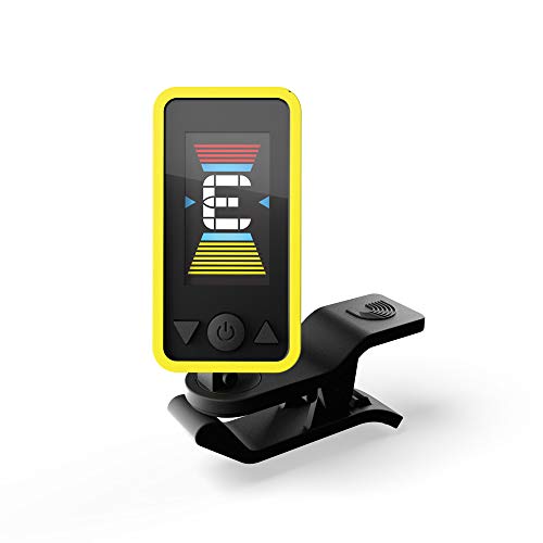 D'Addario Guitar Tuner - Eclipse Headstock Tuner - Clip On Tuner for Guitar - Great for Acoustic Guitars & Electric Guitars - Quick & Accurate Tuning - Yellow