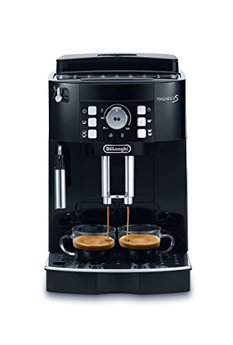 DeLonghi Magnifica S Cafetera automática, compacta, con portafiltro, 1450 W, 1.8 L, acero inoxidable, negro