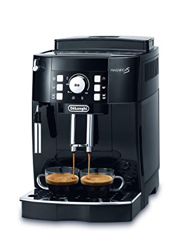 DeLonghi Magnifica S Cafetera automática, compacta, con portafiltro, 1450 W, 1.8 L, acero inoxidable, negro