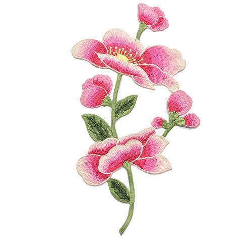 Demarkt – Lotus Parche con Plancha Patch Ropa Parches Bordado Applique Lotus DIY Artesanía Rosa 48 cm