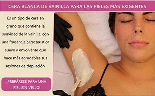 Dermawax Vainilla Cera Depilatoria Caliente Depilación Sin Tiras Para Todas Las Áreas Más Rostro Piernas Brazos Axilas Espalda Depilación Brasileña Y Tipos De Piel Áreas Particularmente Sensibles 1 kg