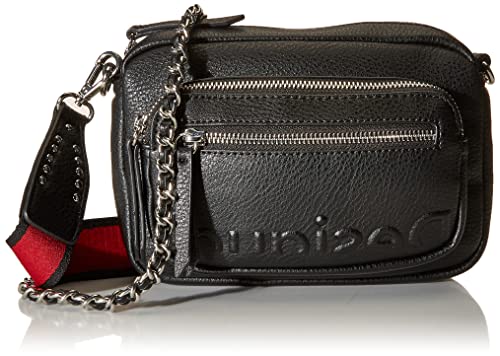 Desigual Bols_Embossed Half Cambr, Across Body Bag para Mujer, Negro, Einheitsgröße