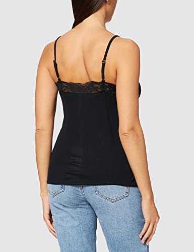 Desires Becca Camiseta con encaje para Mujer, Negro, S