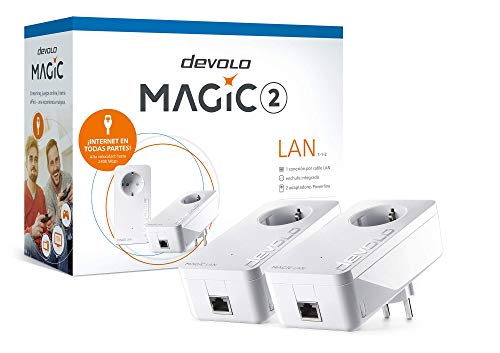 devolo Magic 2 – 2400 LAN Starter Kit: El Starter Set Powerline rápido para red doméstica de alta velocidad, adecuado para la Home Office (2400 Mbit/s, 1 x conexión Gigabit LAN, G.hn)