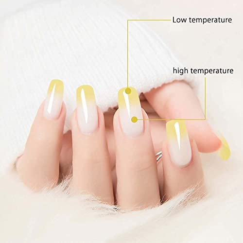 DEWEL temperature change Extensión de Uñas Gel 8PCS Colores Uñas Gel Kit Kit Gel de Extensión de Uñas , 1 capa de sellado y pegamento base, 1 bolígrafo de agua para lavar