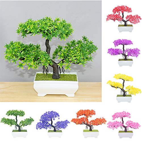 DIBAO Planta Artificial Bonsai de simulación del árbol de Pino en Maceta de Mesa Adornos Decoración Falsos Plantas Verdes Maceta Decorativa del Arte (Color : Naranja, Size : One Size)