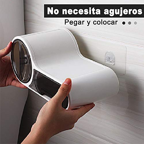 Dido´s Portarrollos para Papel Higiénico Icono WC, dispensador de Papel de baño Adhesivo,Accesorios baño sin Taladro, Impermeable, Porta Rollo de Papel higiénico Aseo Pared.