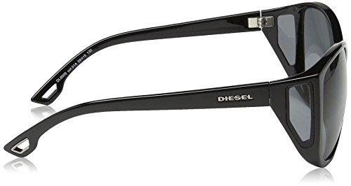 Diesel - Gafas de sol Wayfarer DL0005, Shiny Black Frame / Gradient Grey