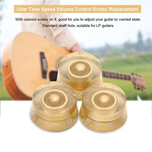 Dilwe 4Pcs Perillas de Control de Volumen de Velocidad del Tono de Guitarra Accesorio de Reemplazo para Les Paul LP Guitarra Eléctrica(Oro)