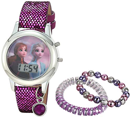 Disney Girls' Quartz Watch with Rubber Strap, Multicolor, 13 (Model: FZN45048AZ)