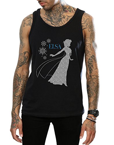 Disney hombre Frozen Elsa Christmas Silhouette Tank Top XX-Large Negro